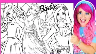 Coloring Barbie GIANT Coloring Pages | Barbie Dreamhouse, Cat & Dress Coloring Videos
