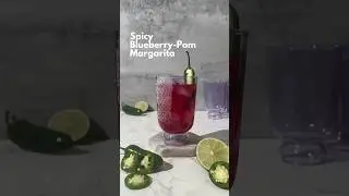 Spicy Blueberry Pomegranate Margarita Batched cocktail recipe #cocktailrecipe #margarita #cocktail