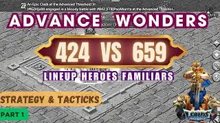 Lordsmobile: ADVANCE WONDER STRATEGIES 424 VS 659 COMP , FULL DETAIL ON LINEUP PART 1 (in hindi)
