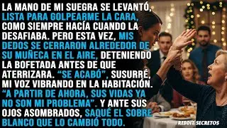 Mi suegra levantó la mano para abofetearme, pero el mundo pareció congelarse cuando le sujeté la...