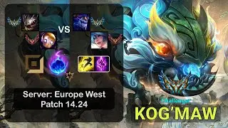 Kog'Maw APC + Blitzcrank vs Aurelion Sol + Sona - EUW Challenger - Patch 14.24