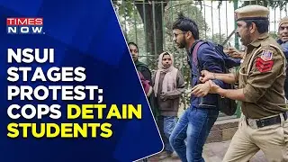 Protest For Screening Banned Docuseries, NSUI Stages Protest Cops Detain Students | Times Now