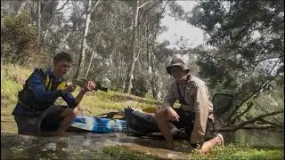 kayak fishing down broken river 