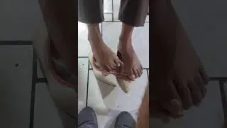 Girl in white flats shoeplay