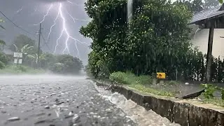 🔴LIVE Extreme weather ⚡️⛈️😱 Heavy rain and thunderstorms hit rural Indonesia||sleep in 5 minutes
