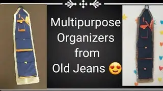 DIY Jeans #Denimrganizer |Reuse ideas |multiple storage from old Jeans #winsmedia #reuseideas #jeans