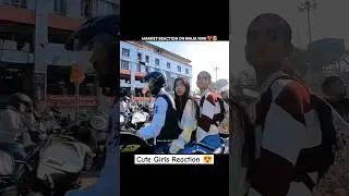 Cute Girls Market Reaction 😍 | Kawasaki Ninja 1000 Loud exhaust| Ninja 1000 Market Reaction 😍|#short