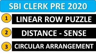 SBI CLERK PRE 2020 PUZZLES SESSION-13 || MEMORY BASED PUZZLES