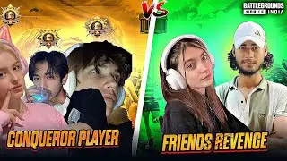 Challenged Conqueror Player 🔥 My Friend Revenge *me  1V3 TDM  | BGMI Highlight