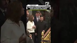 Ukrainian President Zelenskyy tours Spanish Parliament, President Pedro S&aacute;nchez welcomes him