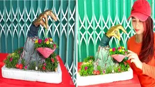 I Built Diorama of A Hanging Garden Grow Moss Roses
