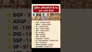 Police Officers की Salary 💰 | Constable से DGP तक कितना मिलता है? #shorts #gk #salary