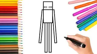 How to Draw Easy Minecraft Enderman? Step by Step