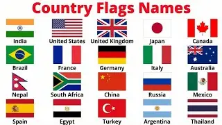 20 Country Flags Names | World Flags in English and Hindi | Kids Learning Video