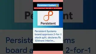 Persistent System Shares Latest Update l Stock Split + Dividend🔥 l #shorts #stockmarketlatestnews