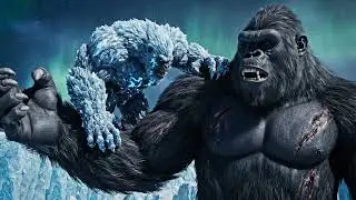 epic king kong and gorilla fight in the ice frost battle