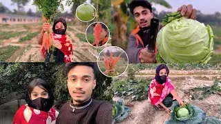 মাঠে গাজর নিয়ে আসতে গিয়ে হয়ে গেল বিপদ 🥺🫡 | new bangla couple vlog | 