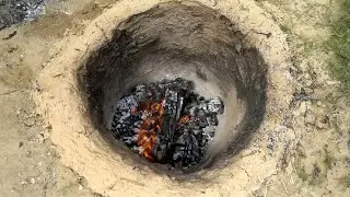 طبخ الطعام في حفرة تحت الارض