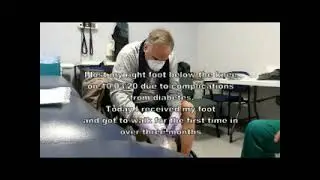 Below the knee amputee walks for the first time with prosthetic leg- Trinks Walks
