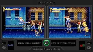 Streets of Rage 2 (Arcade vs Sega Genesis) Side by Side Comparison