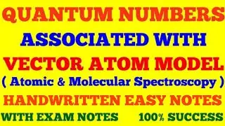 QUANTUM NUMBERS ASSOCIATED WITH VECTOR ATOM MODEL | ATOMIC & MOLECULAR SPECTROSCOPY | EXAM NOTES |