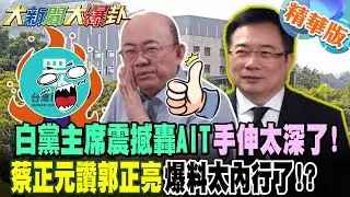 白黨主席震撼轟AIT手伸太深了!蔡正元讚郭正亮爆料太內行了!?【大新聞大爆卦】精華版4 @大新聞大爆卦HotNewsTalk​