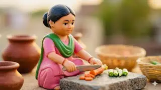 Miniature Village Morning Routine ASMR 🏡 | Tiny Woman Cooking Real Food | Relaxing Sounds|#miniature