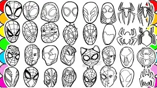 Spider-Man Multiverse Coloring  Pages spider man team draw marvel coloring compilation