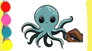 how to draw an octopus for kids | octopus  Drawing, Painting,Coloring Toddlers, drawing octopus easy