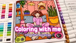 Coloring Cozy Yoga Moment 🌸 | with Ohuhu Markers
