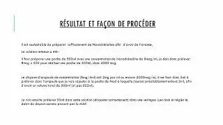 LA QUESTION CALCUL DE DOSE  CONCOURS IADE