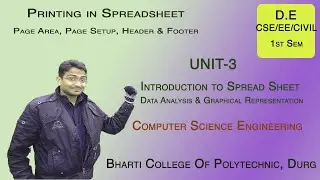 Unit 3 | Printing in Spreadsheet | Print Area | Header & footer,Page Setup  Lecture 24 | By Neetish