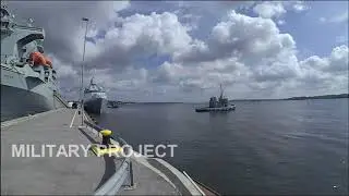 Time Lapse of Ship Departure from Naval Base Kiel Tirpitzhafen for BALTOPS 2019