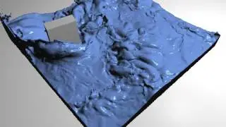 Reconstructing flicker-free surfaces in hybrid particle-grid water simulation