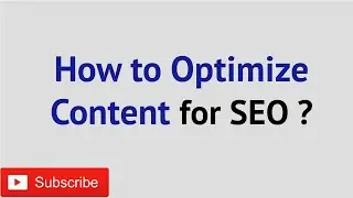 How to Optimize Content for SEO | ON Page SEO Content Optimization Basics