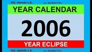 calendar year 2006 #calendar #blog #eclipse #education #music #entertainment #inggeris