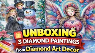 Распаковка набора для алмазной живописи Diamond Art Decor | 3 прекрасные картины, выполненные в т...