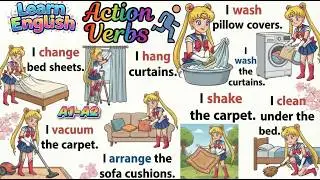 Learn English & Speak With Usagi Tsukino 🗣️🇺🇸 | Learn 25 Household Chores in English