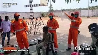 NDRF & NCC Cadets in Action: Mock Drill at AU Engineering College, Visakhapatnam