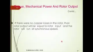 INDUCTION MOTOR-POWER FLOW-TORQUE EQUATION