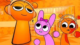 Sprunki Pinki & Oren Played Sprunki Oren Prison Run Obby in ROBLOX | Incredibox Sprunki 