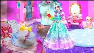 Princess house cleaning - home clean up girls games ||bedroom and bathroom cleaning 🧹🧼