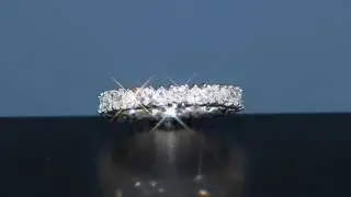 Diamonique Heart Eternity Band Ring, Platinum Clad on QVC
