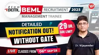 Age limit 29 (UR) | BEML MT detailed notification out without GATE 2025
