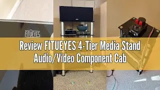 Review FITUEYES 4-Tier Media Stand Audio/Video Component Cabinet with Glass Shelf for/Apple Tv/Xbox