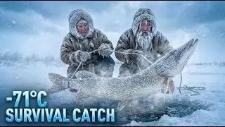 Surviving –71°C in Yakutia: An Elderly Couple Fishing Beneath 2m of Ice