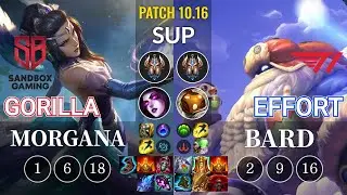 SB GorillA Morgana vs T1 Effort Bard Sup - KR Patch 10.16