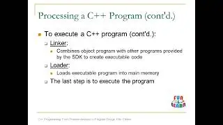 C++ Programming, Topic: Problem Analysis to Program Design