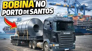 BOBINA NO PORTO DE SANTOS 🚛 Carga pesada na Scania