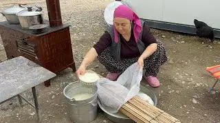 İnek sağımından peynir yapımına kadar tam yağlı köy peyniri❗️Kuzine fırınında doğal köy ekmeği 